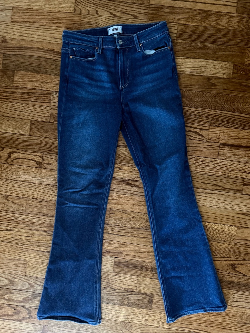 PAIGE Women's Dark Indigo Flare Jeans